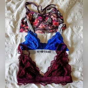 Lot Of 3 Victoria's Secret Lace Bralettes